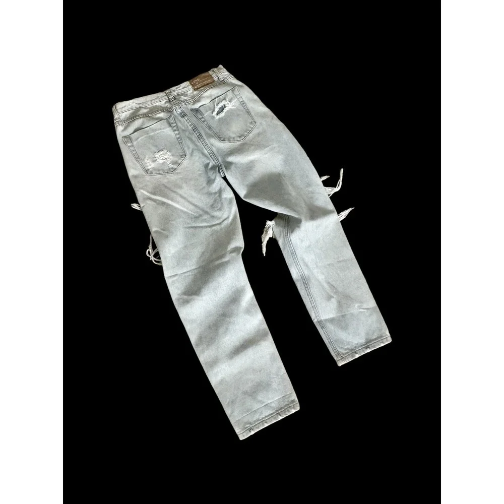 ONE TEASPOON Women's 27 Light Wash Boyfriend Distressed Denim Jeans Aritzia Cali